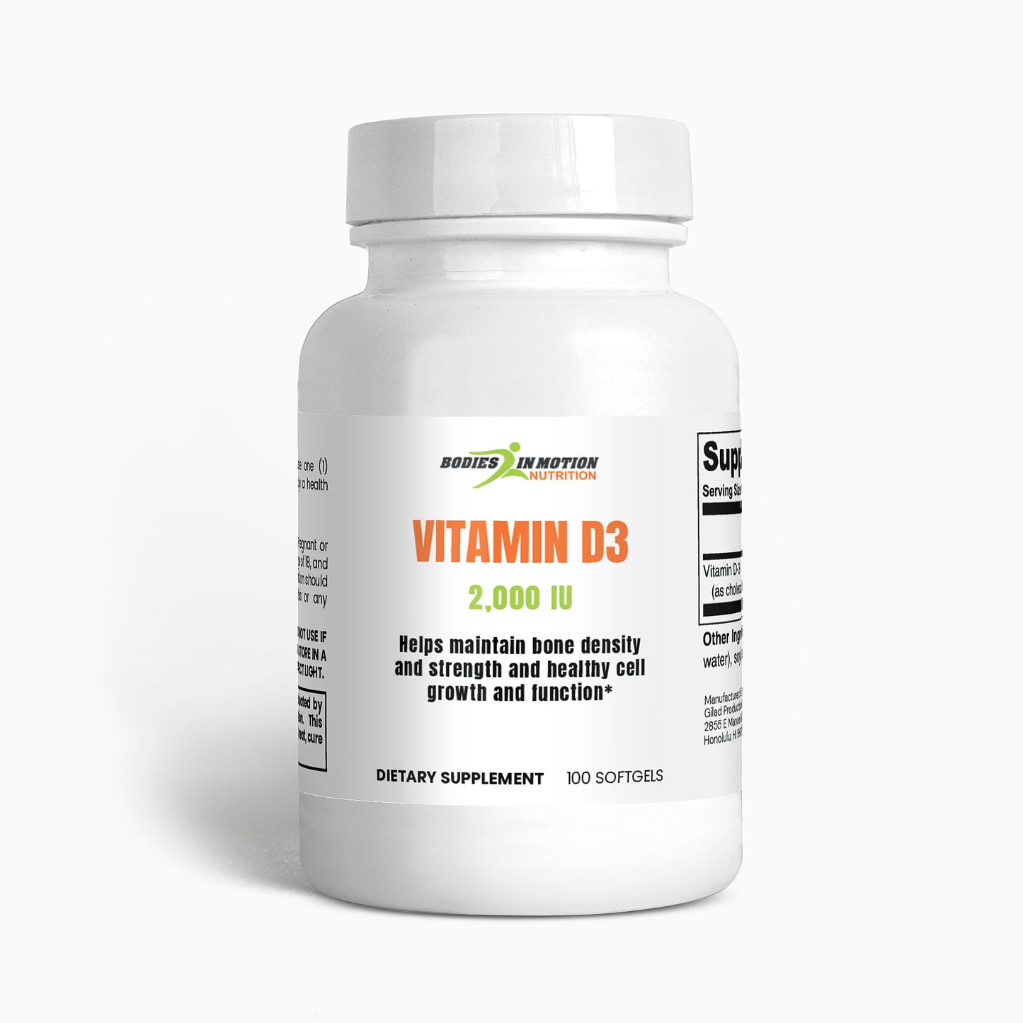 Vitamin D3 2,000 IU | Supports the growth and development of bones and teeth*