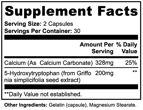 5-HTP | Helps egulates mood, sleep, appetite, and pain sensation