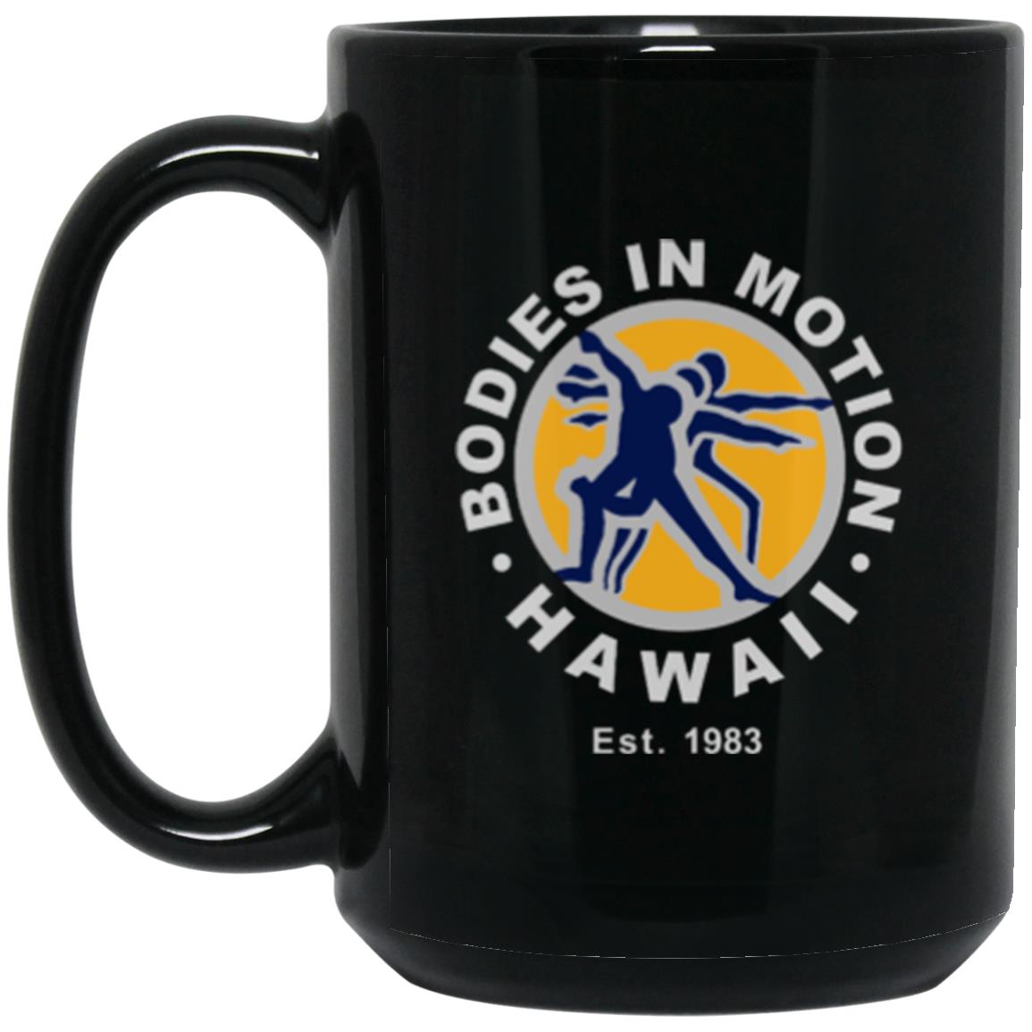 Bodies in Motion 15 oz. Black Mug