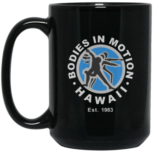 Bodies in Motion 15 oz. Black Mug