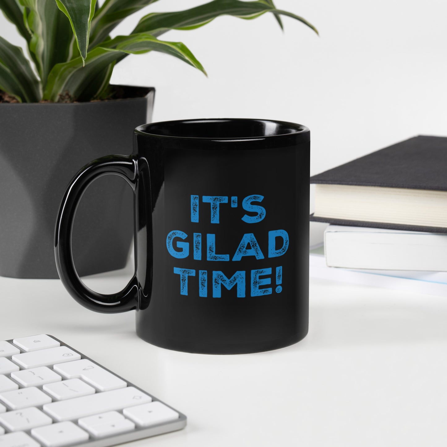 It's Gilad Time Black Glossy Mug