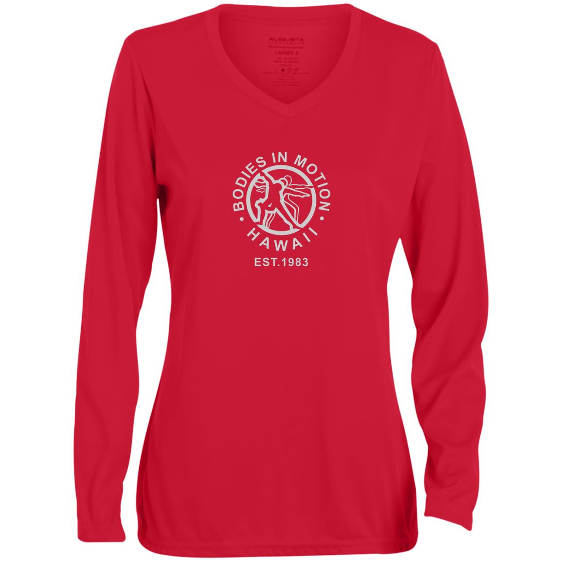 Bodies in Motion Ladies' Moisture-Wicking Long Sleeve V-Neck Tee