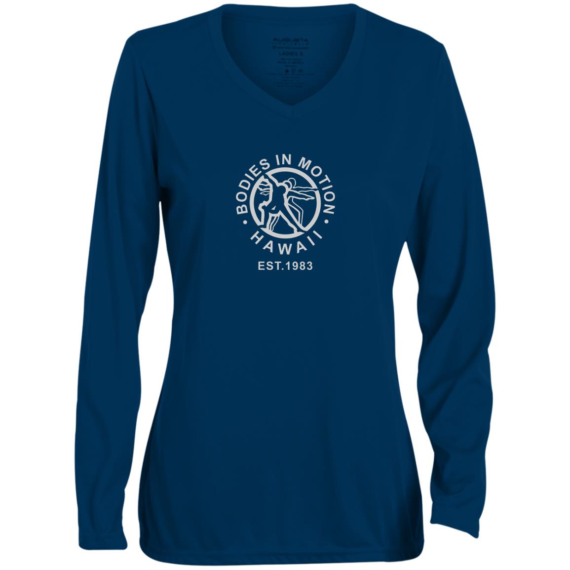Bodies in Motion Ladies' Moisture-Wicking Long Sleeve V-Neck Tee