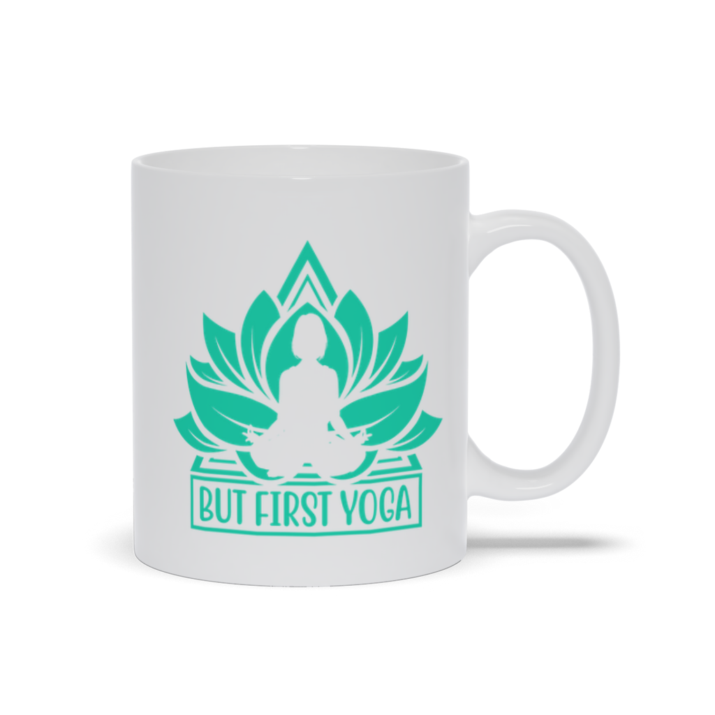 White Mugs | "But First Yoga"