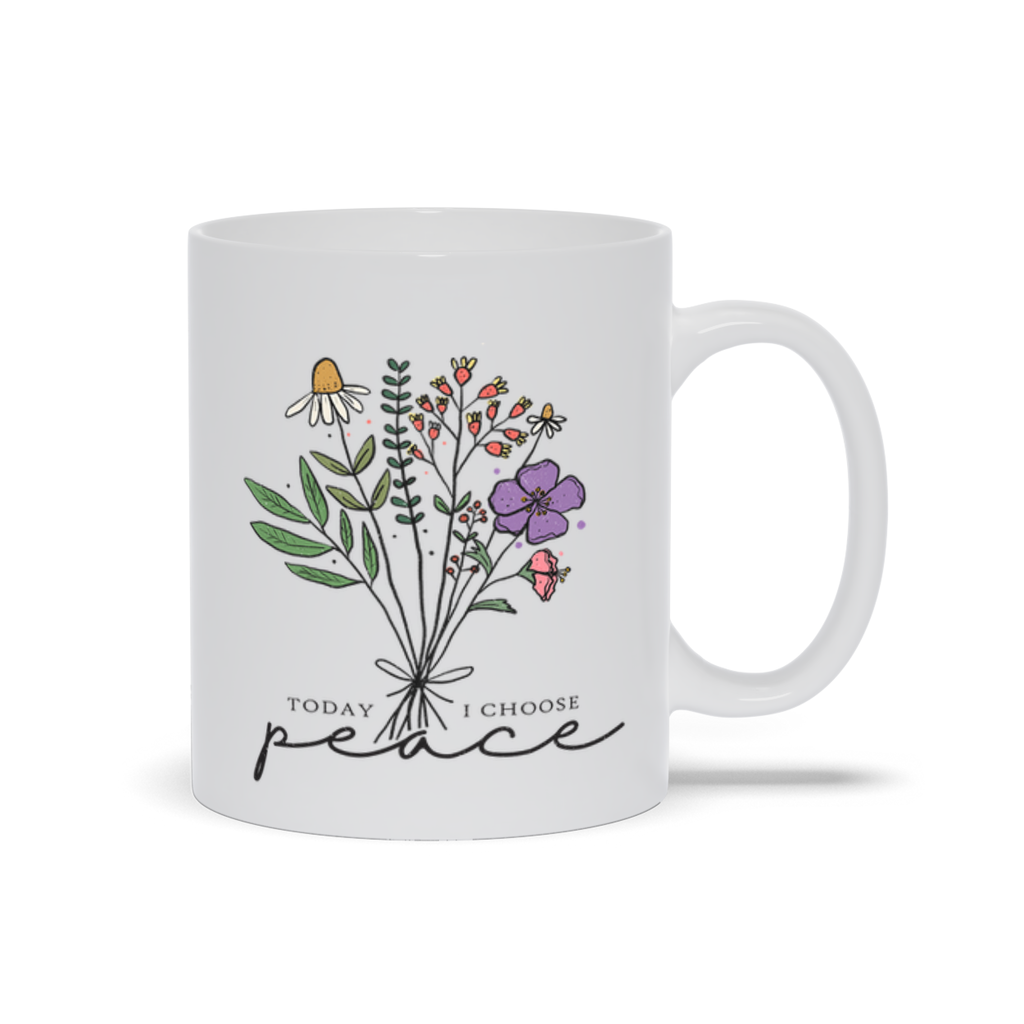 White Mugs | "Today I Choose Peace"