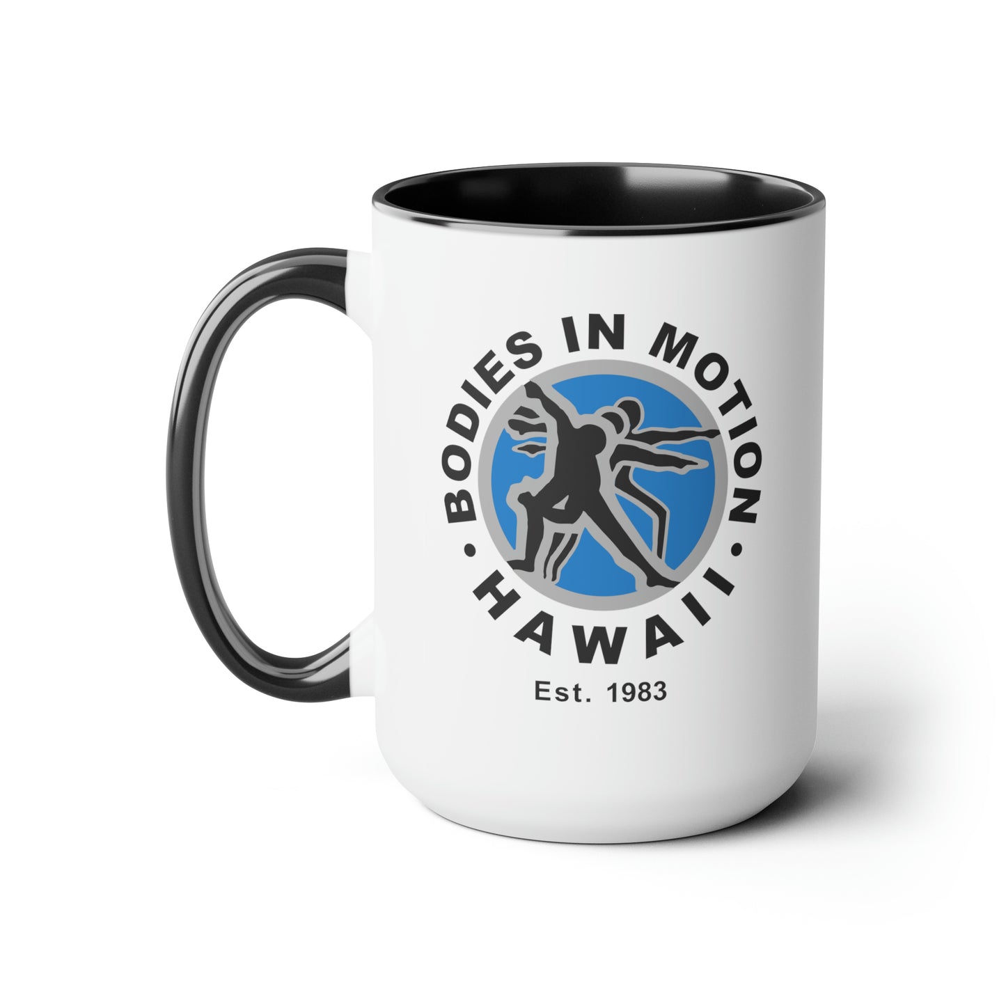 Bodies in Motion Two-Tone Coffee Mugs, 15oz