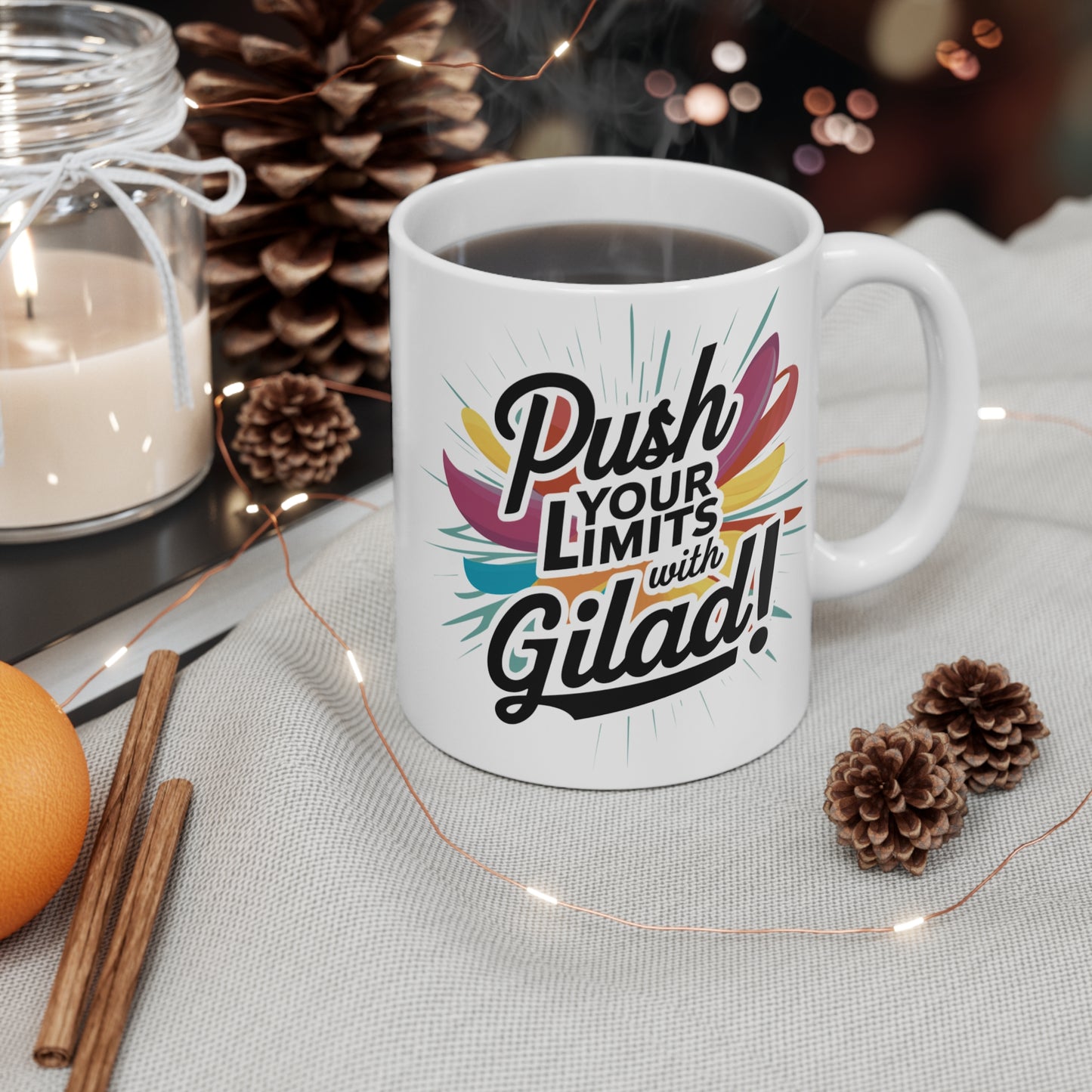 Motivational Coffee Mug — "Push Your Limits with Gilad" 11oz