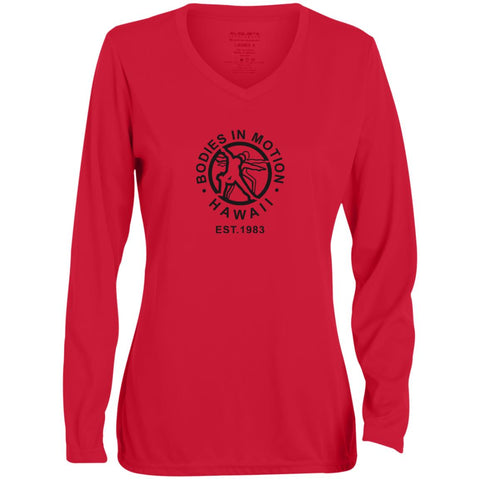 Image of 1788 Ladies' Moisture-Wicking Long Sleeve V-Neck Tee