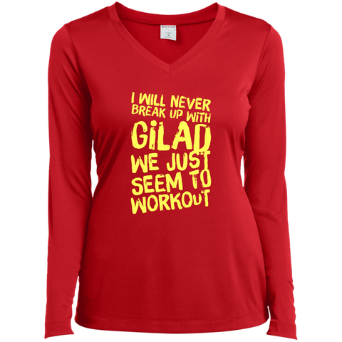 Image of I will Never Break Up With | Ladies’ Long Sleeve Performance V-Neck Tee