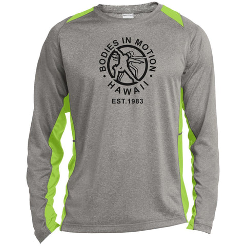 Image of Long Sleeve Heather Colorblock Performance Tee | Exceptional breathability, moisture-wicking