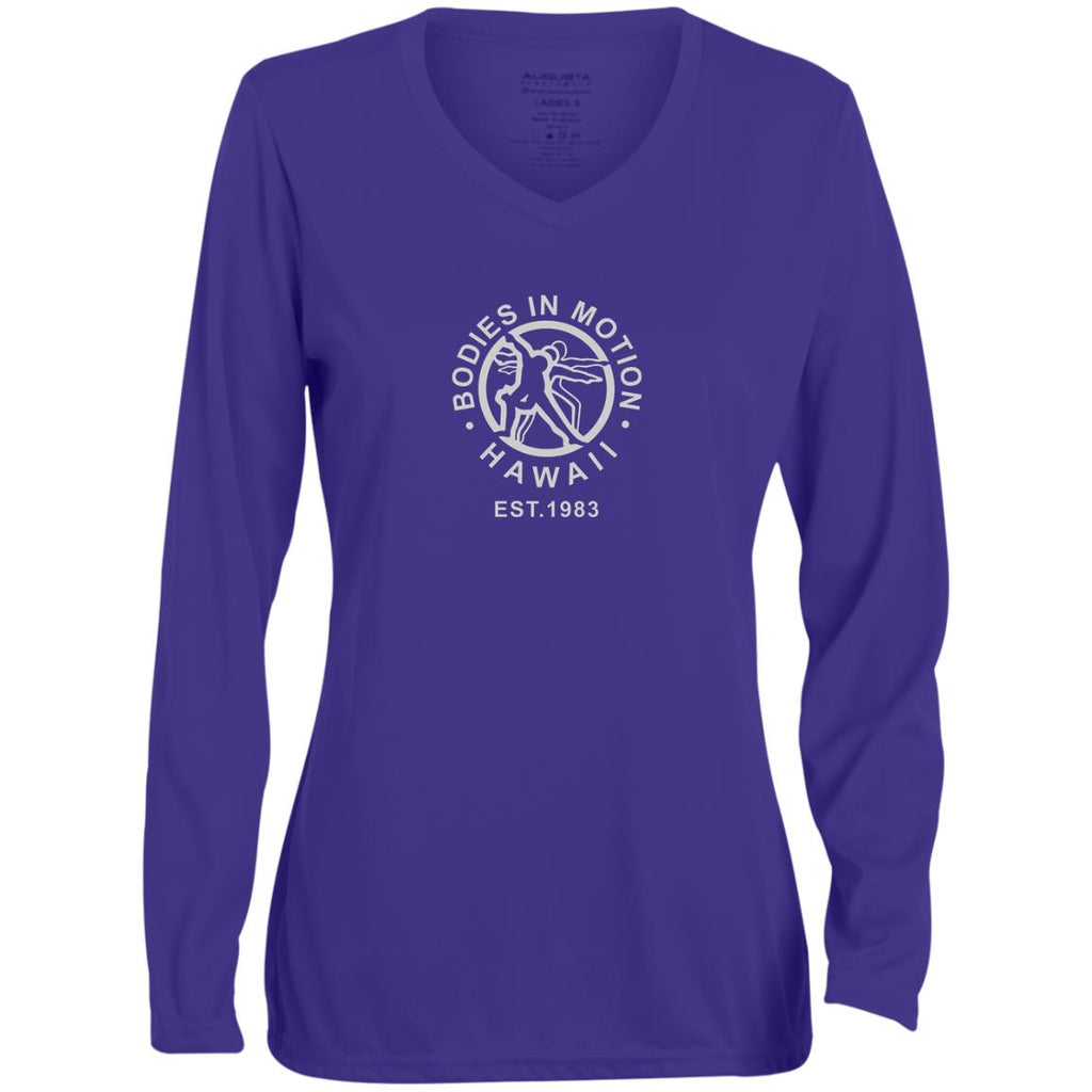 Bodies in Motion  Ladies' Moisture-Wicking Long Sleeve V-Neck Tee