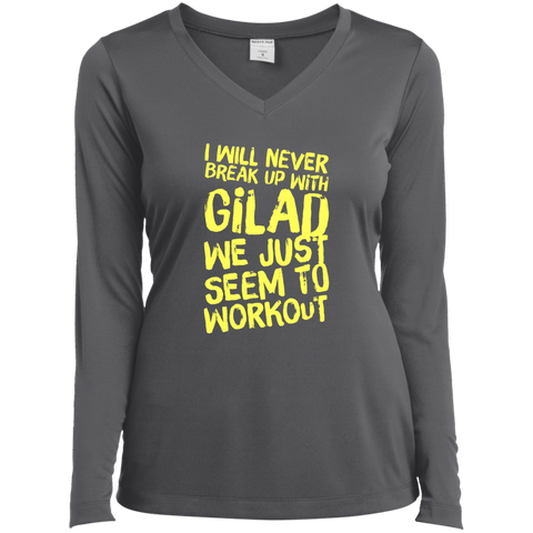 Image of I will Never Break Up With | Ladies’ Long Sleeve Performance V-Neck Tee