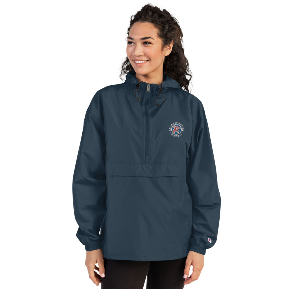 Bodies in Motion Embroidered Champion Packable Jacket