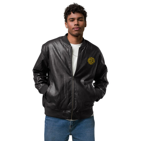 Image of Bodies in Motion Faux Leather Bomber Jacket