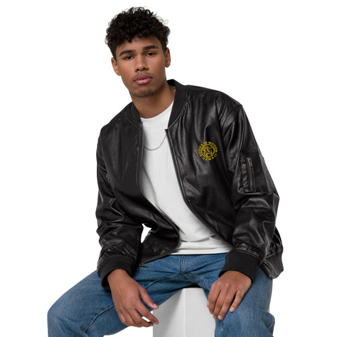 Image of Bodies in Motion Faux Leather Bomber Jacket