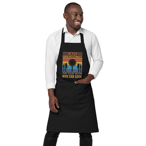 Image of Never Underestimate An Old Man Who Can Cook | 100% Organic Cotton Apron