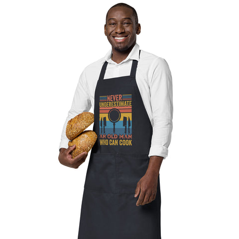 Image of Never Underestimate An Old Man Who Can Cook | 100% Organic Cotton Apron