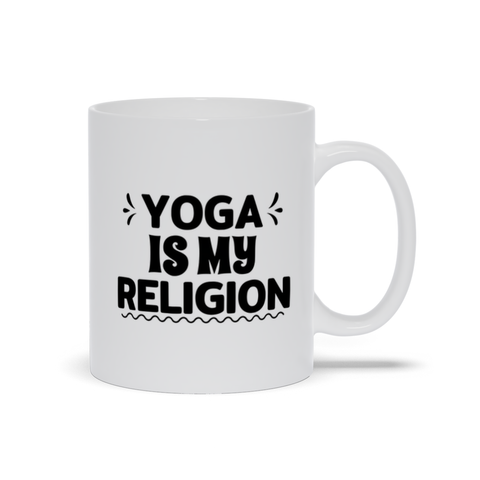 Image of White Mugs | "Yoga Is My Religion"