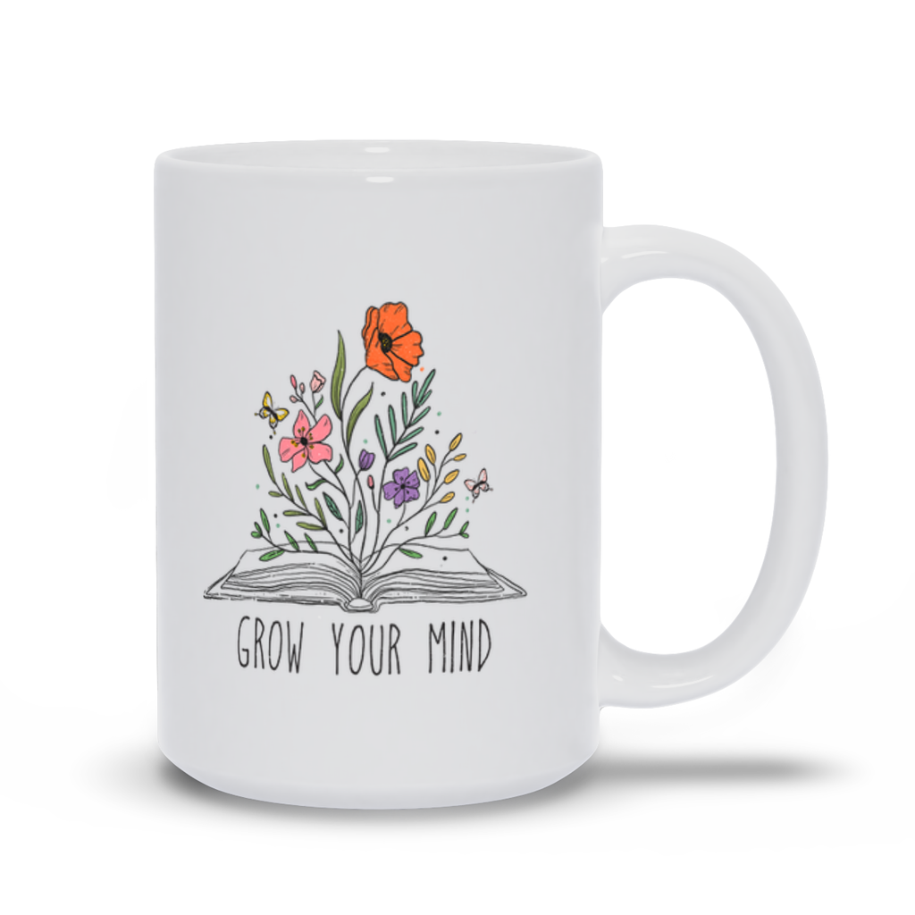 White Mugs | "Grow Your Mind"