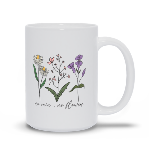 Image of White Mugs | "No Rain. No Flowers"