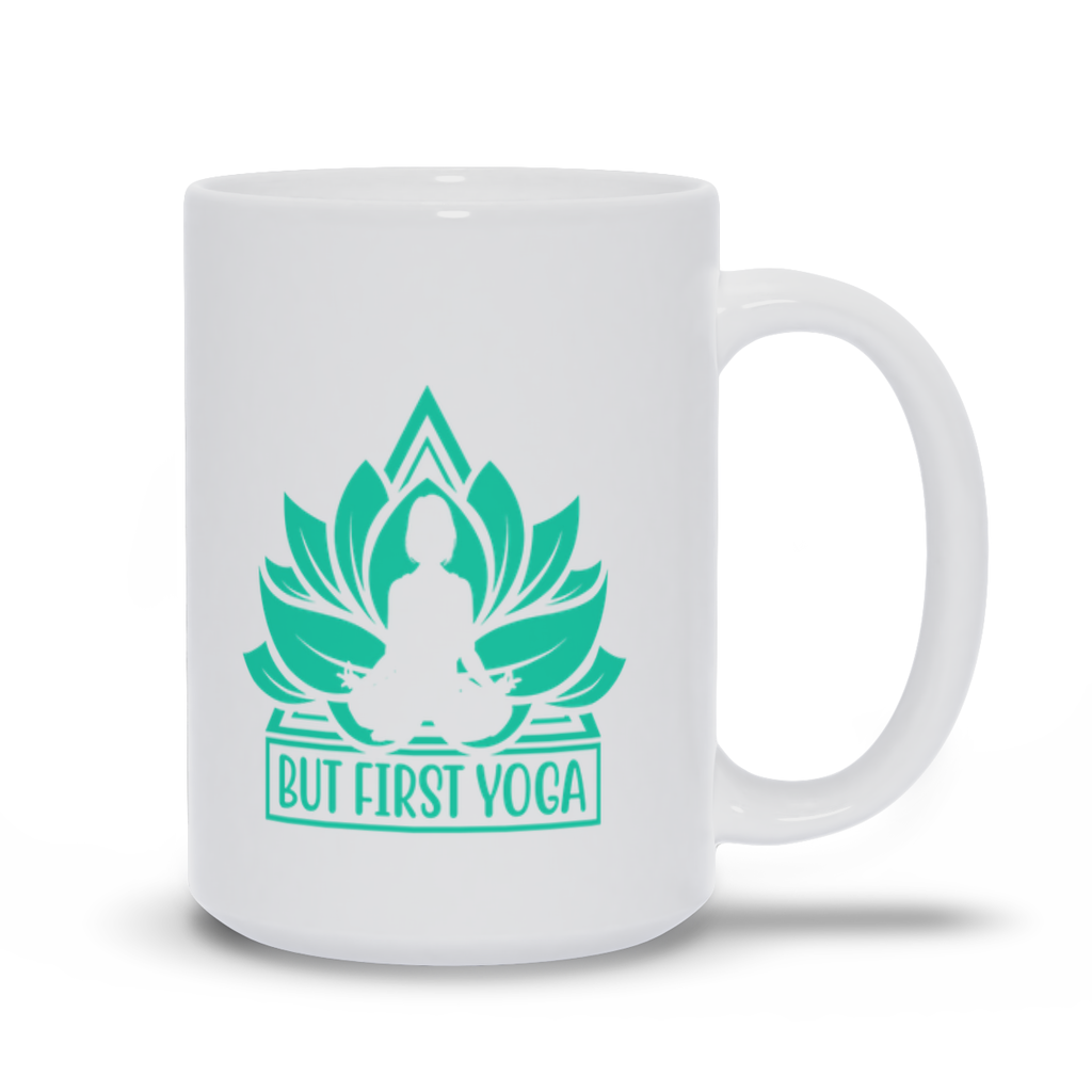 White Mugs | "But First Yoga"