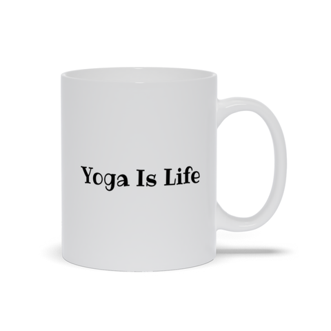 Image of White Mugs | "Yoga Is Life"