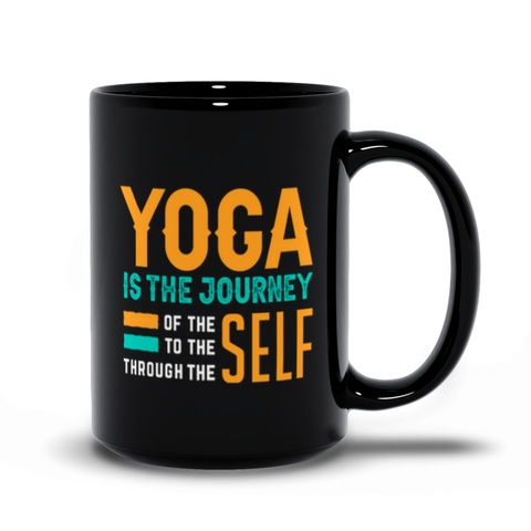 Black Mugs | "Yoga Is The Journey"