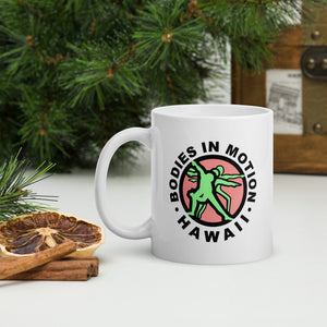 Bodies in Motion White glossy mug